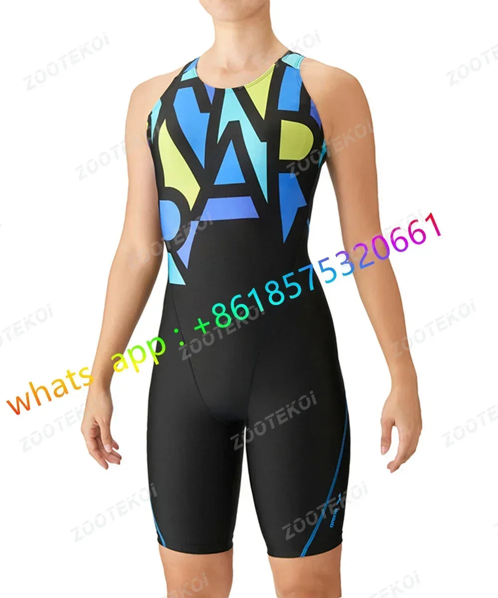 Women One Piece Swimwear Knee Length Swimsuit Bodysuit Swimming Pool Sports Professional Training Comfortable Swimwear 2026