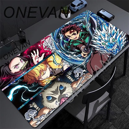 Mouse Pad Gaming Laptops Keyboard Mat Xxl Pc Desk Protector Deskmat Gamer Mats Anime Demon Slayers Rengoku Kyoujurou Pc Mousepad