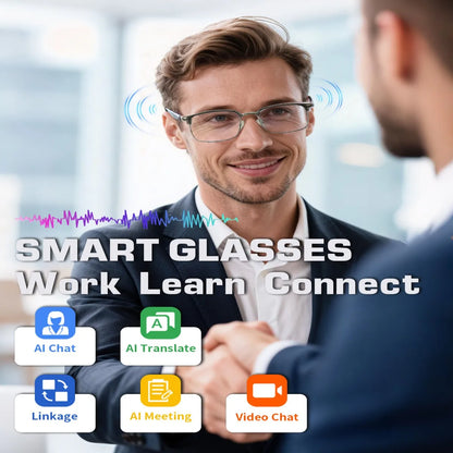 GS13 Smart Bluetooth Glasses with Color-Changing Lenses AI Translation & Open-ear Audio Hands-Free Calls for Travel And Work