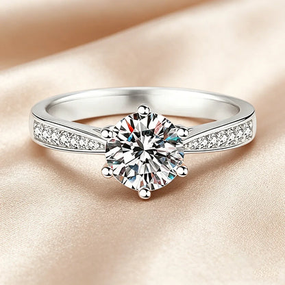 BJXMOSO Real Moissanite 925 Sterling Silver Couple Ring for Women Man Wedding Jewelry Engagement Imitation Diamond Fashion Gifts