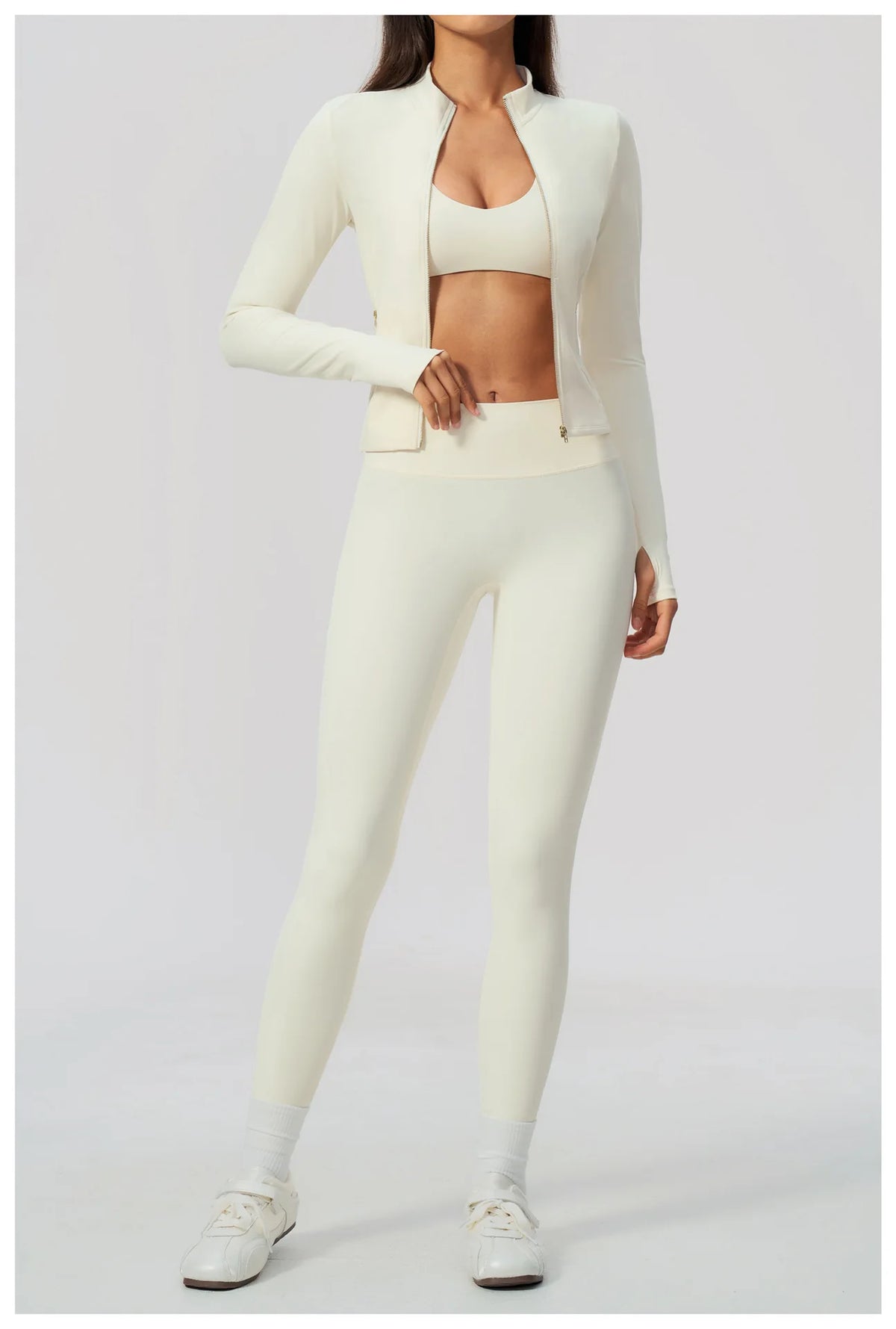 Yoga Set 3PCS Women's Tracksuit Workout Outfit Zipper Fitness Long Sleeved Sports Set Gym Clothes Female Sports Bra Yoga Outfits