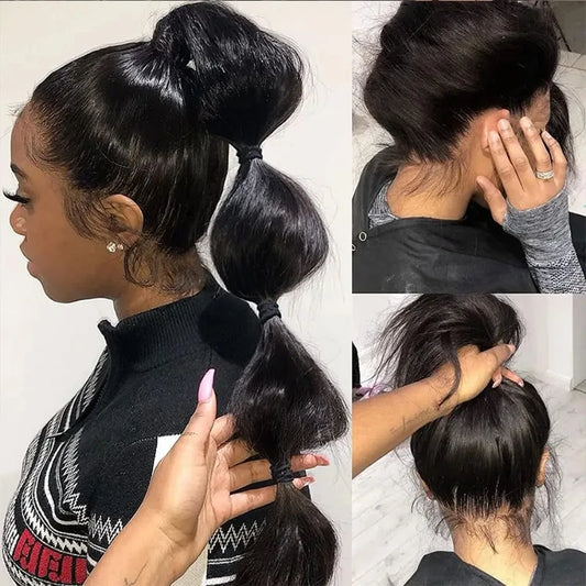 360 Full Hd Lace Front Wear And Go Glueless Straight Wig PreCut Lace Wig Pre plucked Brazilian Straight Human Hair Wig For Women