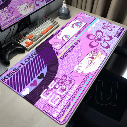Cartoon Mouse Pad Pink CSGO Print Stream Gamer Mousepad 400x900mm Antislip Keyboard Mouse Mats Rubber Deskmat Gaming Accessories