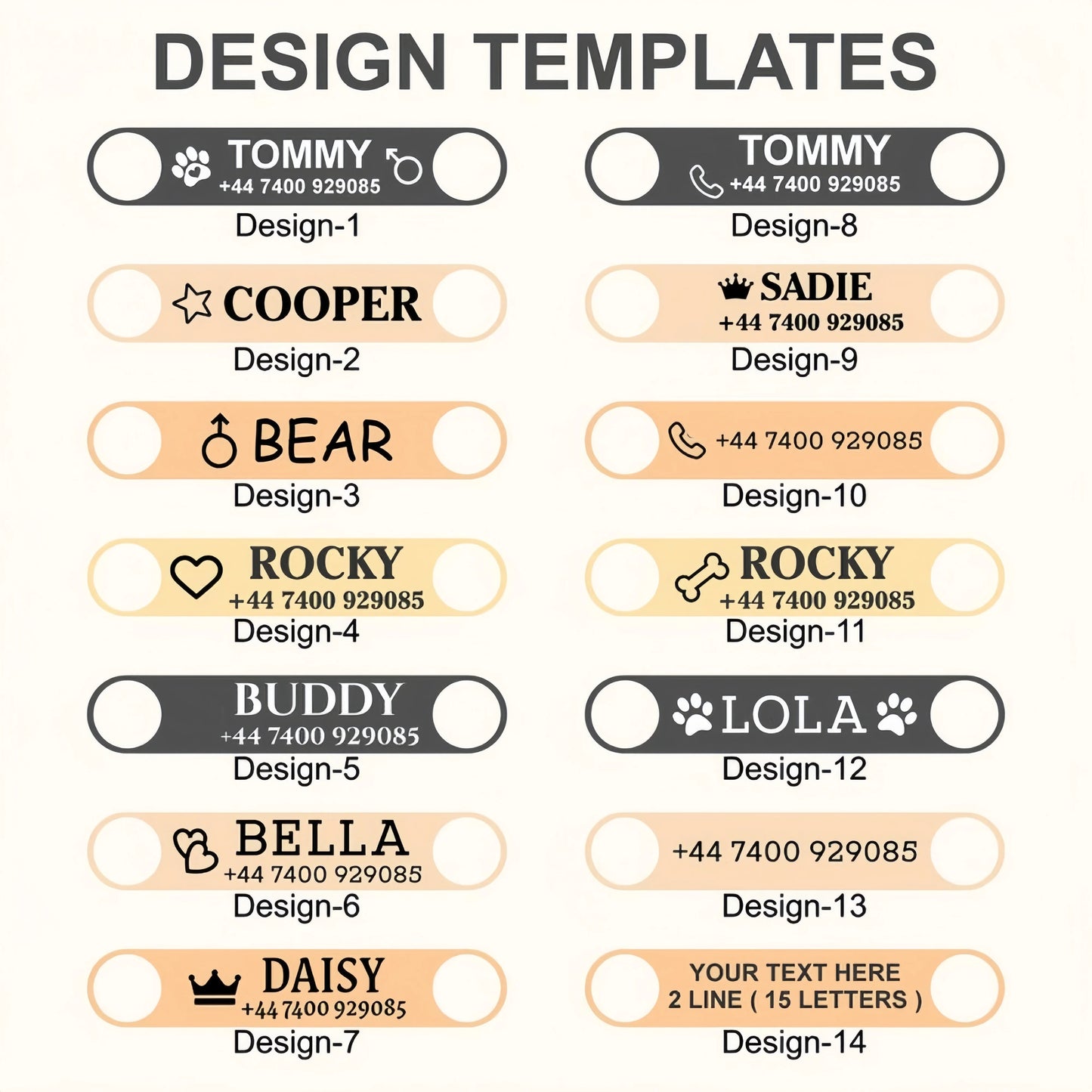 Dog Collar PU Leather Engraved - Customized with Name, Unique Gift for Dog Lovers, Adjustable Puppy for Small Medium Large Breed