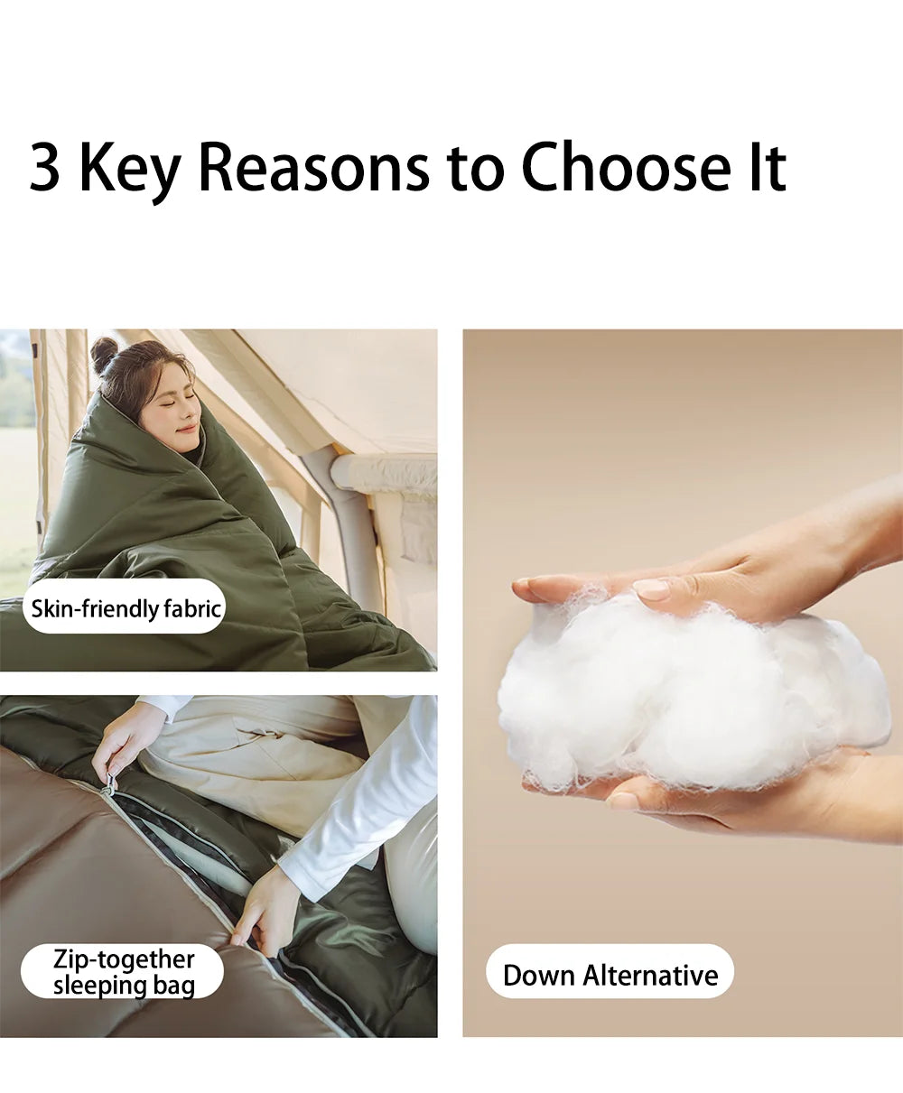 Naturehike Camping Sleeping Bag Ultralight Waterproof 4 Seasons Warm Envelope Type Sleeping Bag for Outdoor Hiking Backpacking