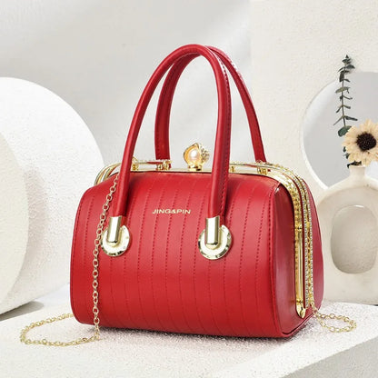 Fashionable Versatile High-End Texture Chain Handbag Shoulder Crossbody Bag for Women Summer New Arrival Boston Pillow Bag
