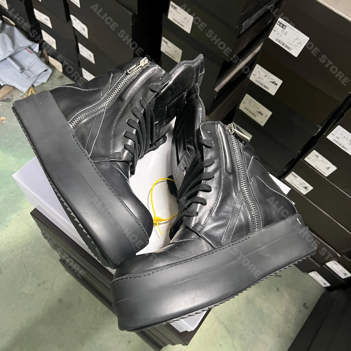 Designer Women Ankle Boot Platform 6cm Footwear Casual Luxury Men Shoe Black Geobasket Leather Boot Zip Flat Dating Dress Shoe