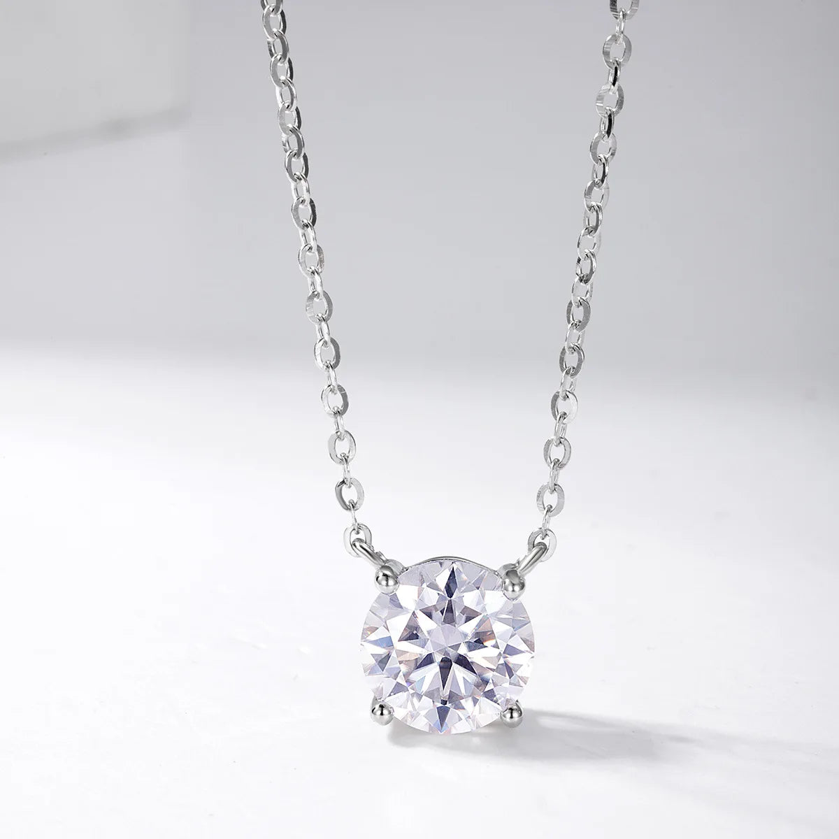 JoyceJelly 1/2/3/5 Carat Moissanite Necklace for Women 925 Sterling Silver Wedding Bridal Fine Jewelry for Women