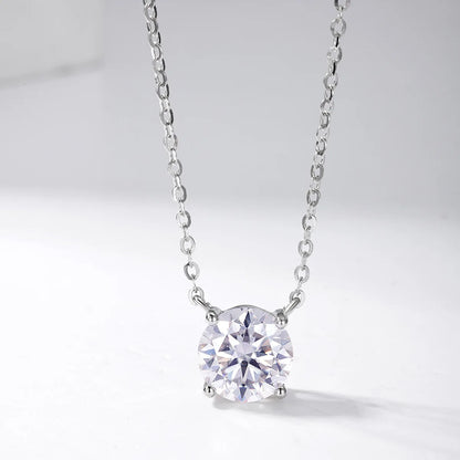 JoyceJelly 1/2/3/5 Carat Moissanite Necklace for Women 925 Sterling Silver Wedding Bridal Fine Jewelry for Women