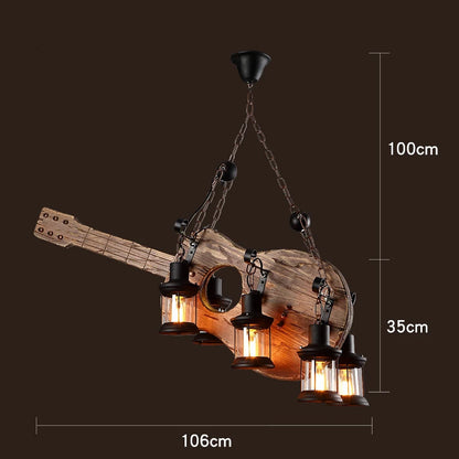 Retro Wood E27 LED Ceiling Lamp Antique Industrial Chandelier Lighting LOFT Bar luminaire Vintage Pendant Lights lustre