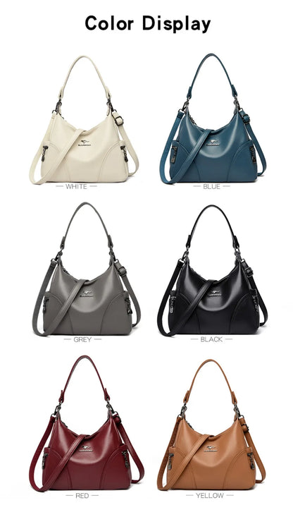 The New Style Bag Leather Luxury Handbags Women Bag Designer Solid Color Women Shoulder Messenger Bags for Women 2024 Sac A Main