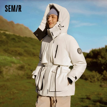 Semir Down Jacket Women Mid-Length Waterproof Oil-proof Stain-proof 2026 New Winter Clothing Coat Women