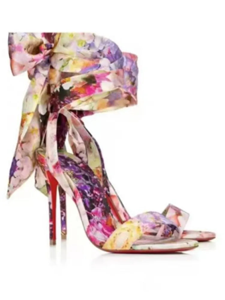 European and American Summer New Ankle Strap Women's Slim High-heeled Sandals Fashionable and Sexy Party Wedding Sandals