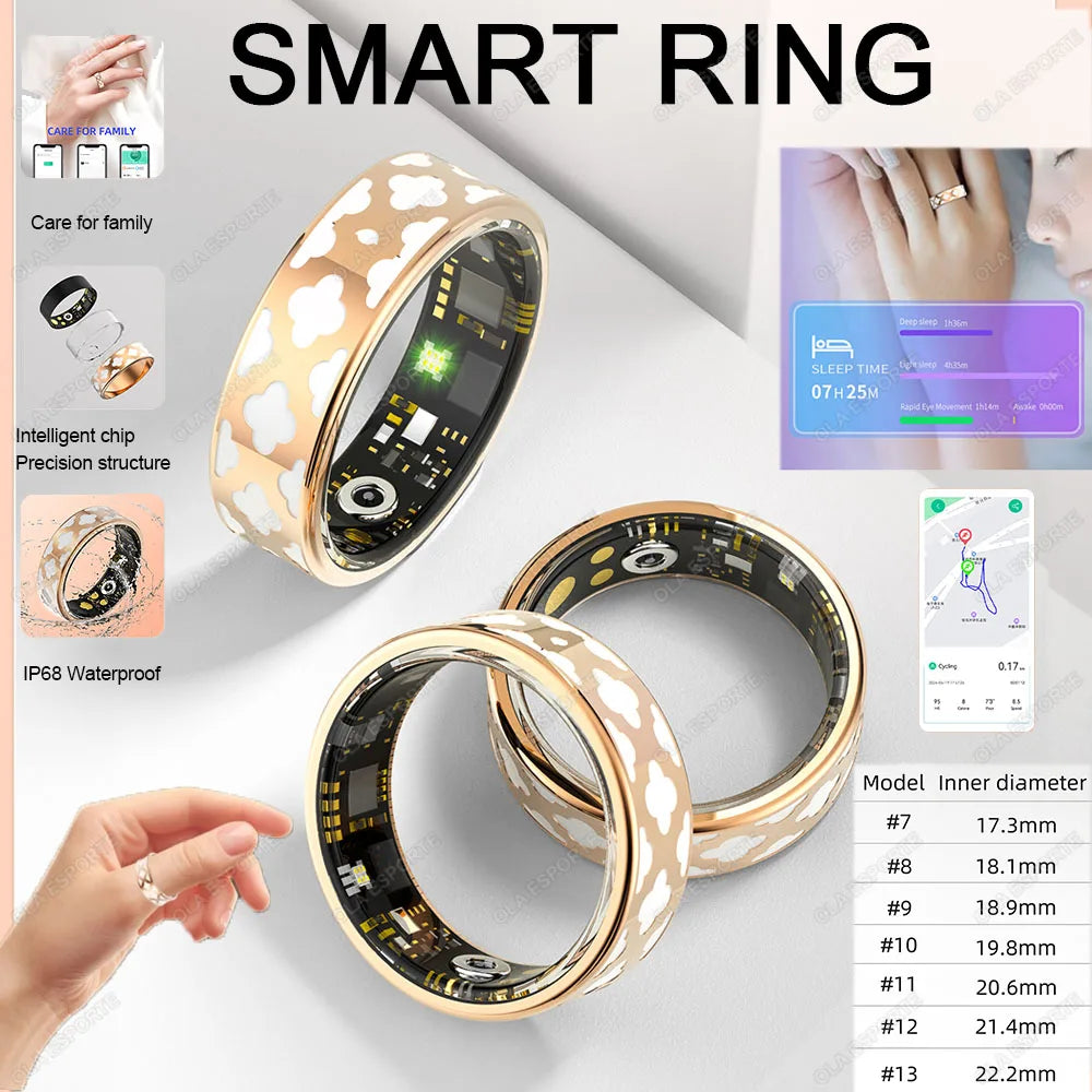 2026 New Smart Ring Women Heart Rate, Blood Oxygen, Blood Pressure and Sleep Monitoring, Smartring Men Multiple-sport Modes Ring