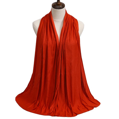 Womens Muslim Ramadan Fashion Modal Cotton Jersey Hijab Womens High Quality Solid Color Soft Hijab Long African Scarf