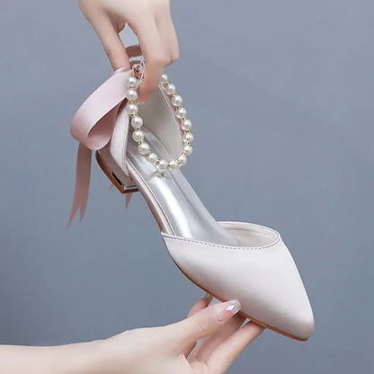 Summer New Women Shoes Fashion Pointed Tip Flat Sandals for Woman Elegant Dress Wedding Shoe Luxury Designer Shoes Zapatos Mujer