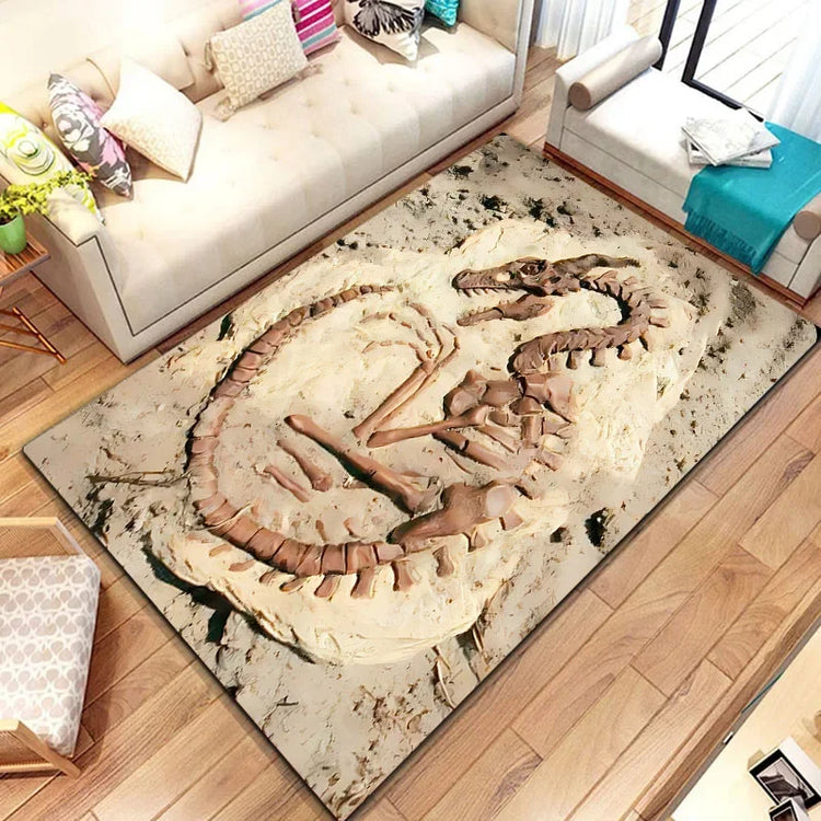 3D Dinosaur Fossil Art Pattern Rug Carpet for Living Room Bathroom Mat Creative Doormat Carpet for Bedroom Home Decor  Коврик