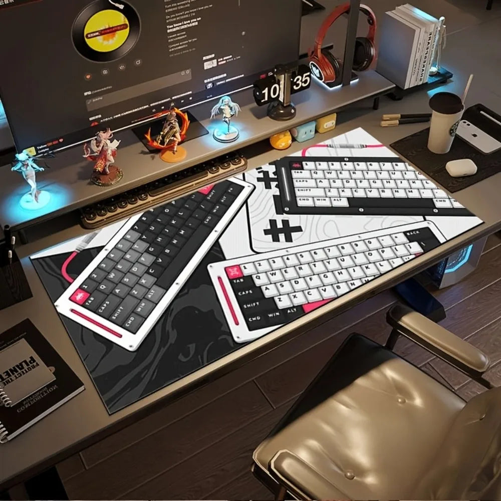 Red and black mechanical keyboard pattern durable rubber table mat alfombrilla de escritorio podkladka gamingowa wrist rest