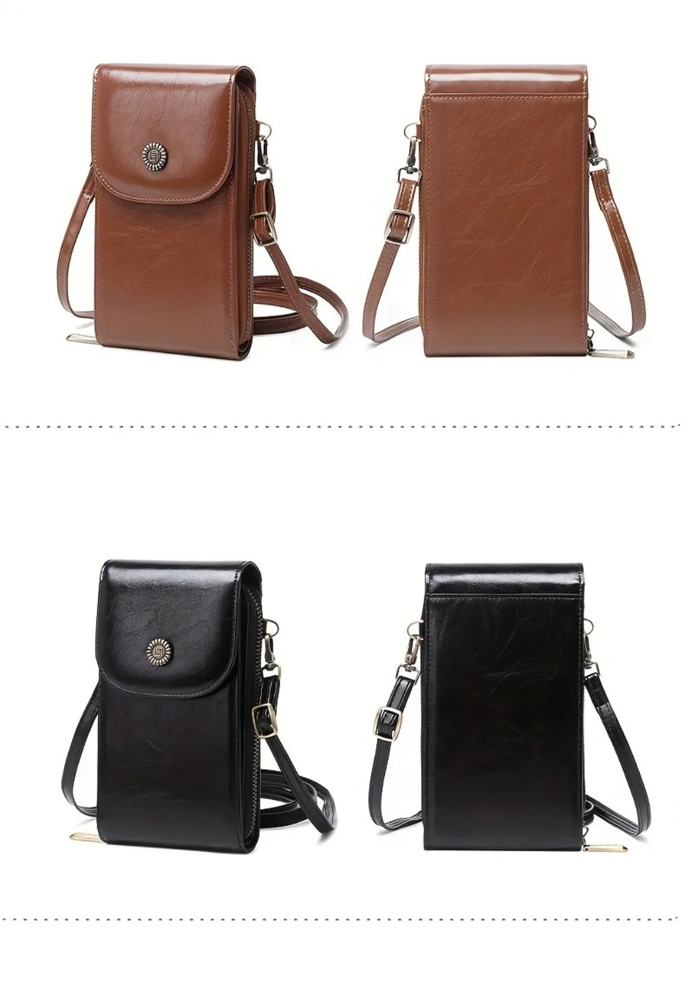 RFID Blocking Crossbody Phone Wallet Soft Leather Wallets Vintage Cell Phone Purse Versatile Female Shoulder Bags Women Handbag