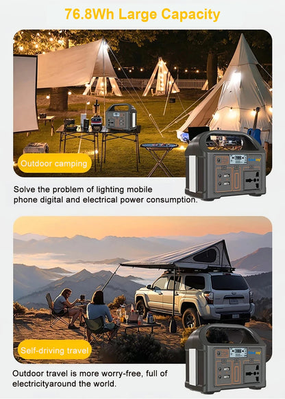 Gaiaray 100W Portable Power Station Solar Generator AC 220V 110V Emergency Power Plant LiFePO4 Charging Station 15W Solar Panel