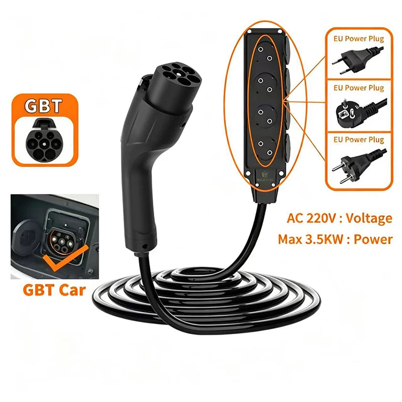 Outdoor Electricity V2L Discharger GBT 4KW EV Discharger EU socket For BYD MG Geely Jaecoo ZEEKR XPENG Renault NAMMI EU