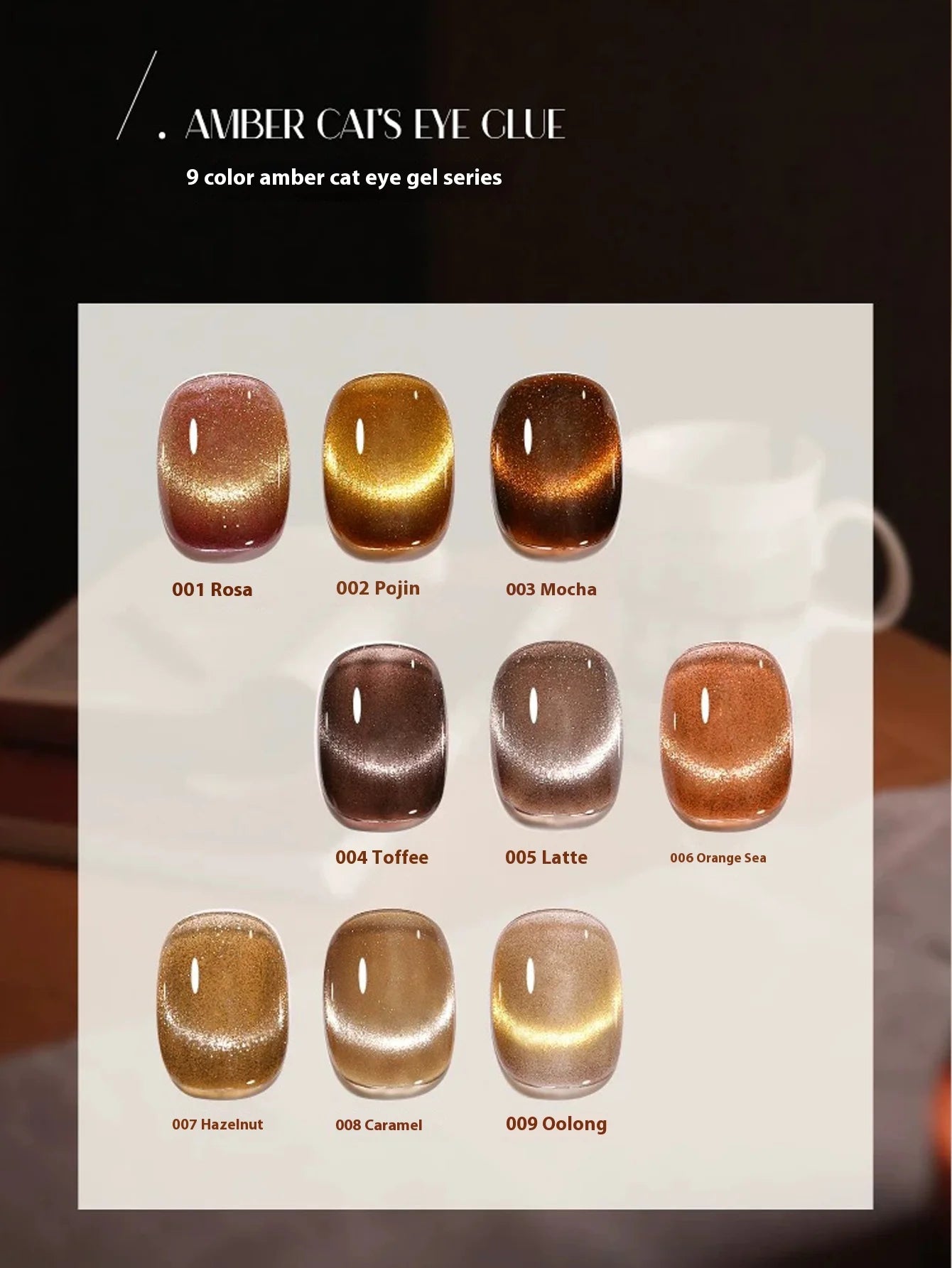 MIANEL 12ML Hit Product Gold Amber Cat Eye Gel Nail Polish 2026 New Blue Glass Beads Cat Eye Gel Nail Green Nails 1-21pcs