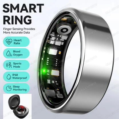 2026 New Smart Ring GPS Motion Modes Remote Control Camera Heart Rate Blood Oxygen/Pressure Outdoor Sports Waterproof Smartring