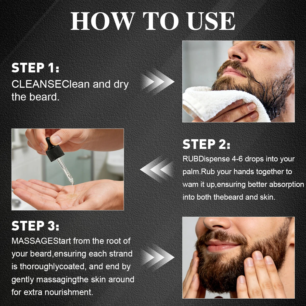 LOCKMIO 30ml Beard Moisturizing and Nourishing Oil Facial Hair Conditioner 24 Hour Long-Lasting Mustache Hydration Serum for Men