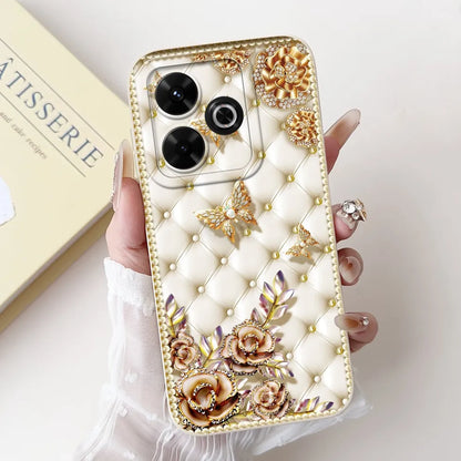 Casing For Redmi 13 Case 13 5G Cute Cat Fashion Luxury Flowers Silicone Shockproof Back Cover For Redmi 13 5G Phone Case Bumper