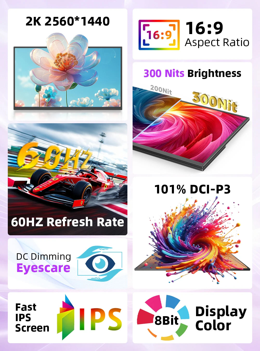 UPERFECT UMax 22"2K QLED Touchscreen Portable Monitor 137%sRGB External Second Touch Screen Display For Laptop/PC/Phone MAC