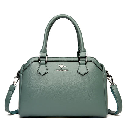 Multi-pocket Handbag Purses Genuine Cowhide Leather Shoulder Bag Luxury Designer Crossbody Messenger Sac Elegant Tote for Women