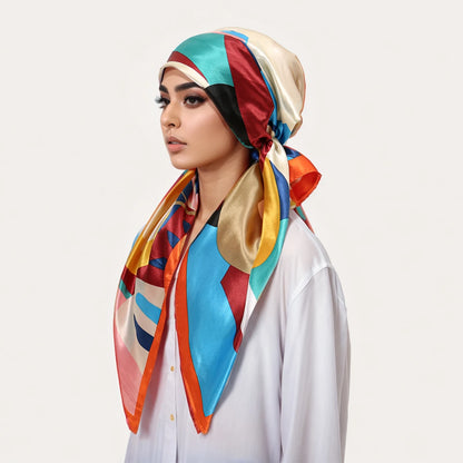 New Muslim Instant Hijab Scarf Print Turban Thick Hair Bonnet Night Cap Turban For Sleeping Elastic Hair Satin Bonnet For Sleep