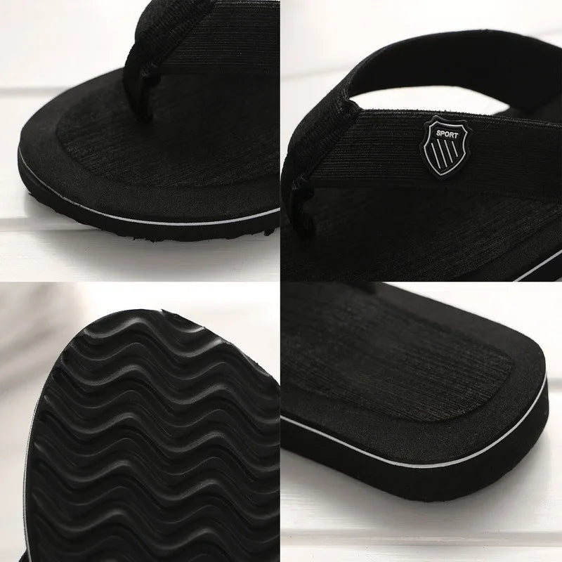 Men Flip Flops Beach Sandals Summer Slippers Non-Slip Casual Flat Shoes 2024 Slippers Indoor House Shoes For Men Outdoor Slides