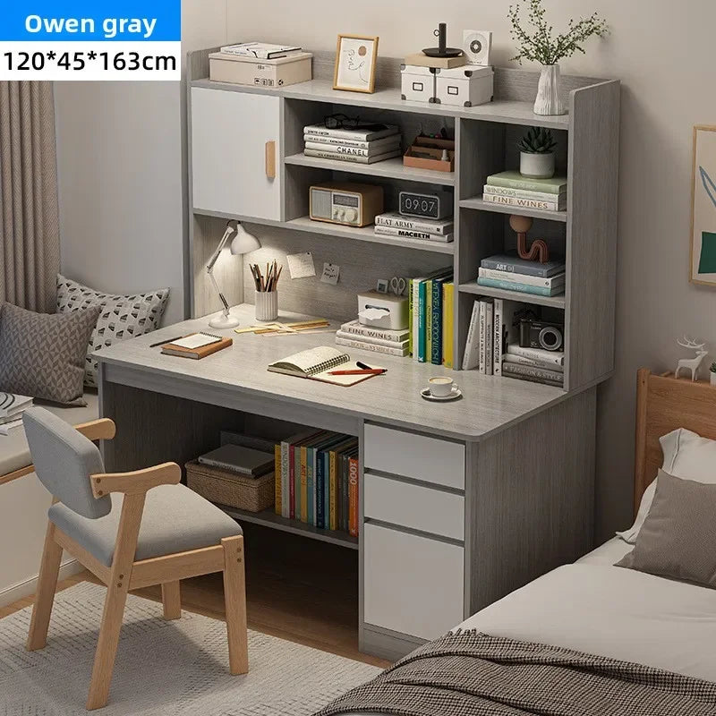 Aesthetic Desk Home Modern Simple Bookshelf Integrated Student Bedroom Learning To Write With Drawing Desk Office Computer Desk