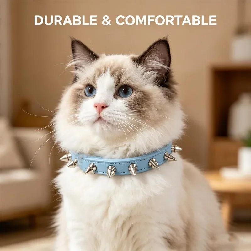 Pet Sharp Spiked Dog Collar Studded Anti Bite Leather Studded Collars Pet Neckwear Tactical Adjustable Safety Collars Products