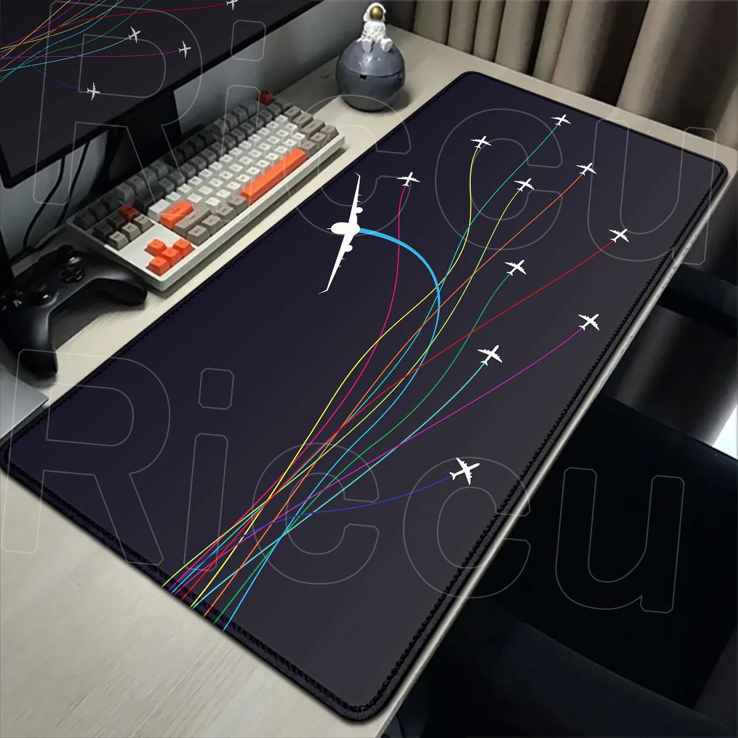 HD Airplane Speedometer Mouse Pads Plane Instrument Panel XXL Mousepad Non-slip Rubber Desk Mat Pc Gamer Deskmat Cockpit Playmat