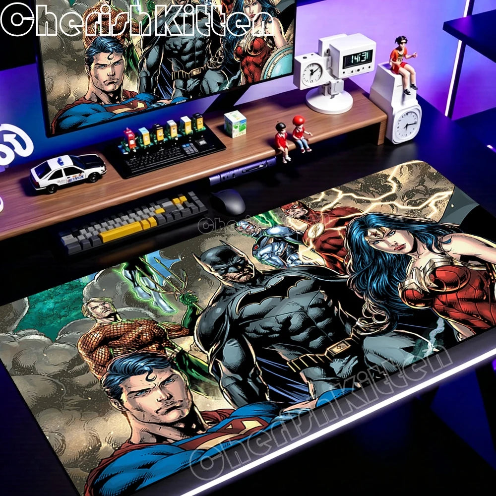 PC Office Speed Gamer Keyboard Mousepad Anime S-Superman Mouse Pad Laptop Gaming Accessories XXL Desk Mat 90x40 Non-slip Carpet