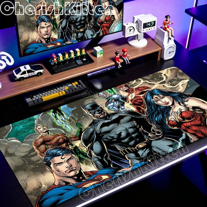 PC Office Speed Gamer Keyboard Mousepad Anime S-Superman Mouse Pad Laptop Gaming Accessories XXL Desk Mat 90x40 Non-slip Carpet