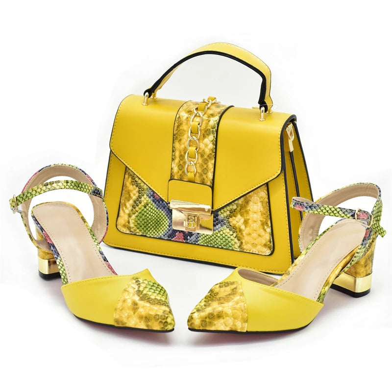 2025 Italian Shoe and Bag Set for Party In Women Luxury Shoes Women Designers Nigerian Women Party Pumps High Heels Sexy Ladies