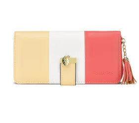 Pomelo Best RFID Blocking Tri-color Women's Zipper Wallet PU Leather Large Capacity Card Holder Coin Purse Travel Gift Clutch