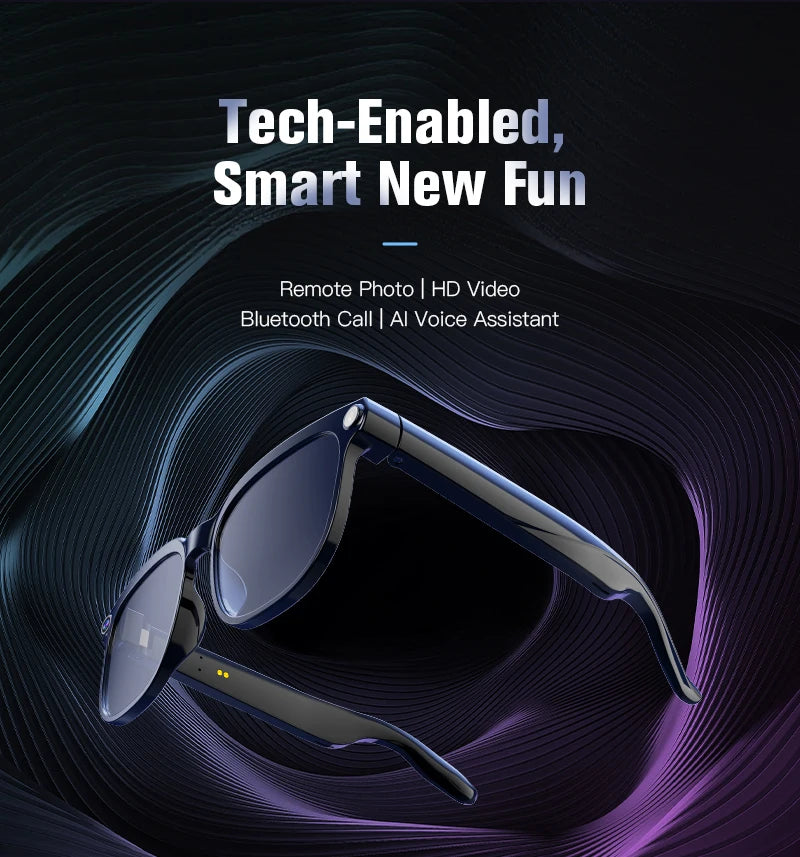 SENBONO NEW Smart Glasses with  800W Piexl Camera AI Translator Sunglasses Bluetooth Call Take Video Smart Glasses for Men Women
