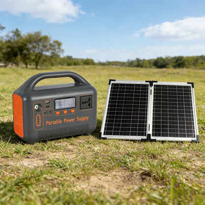 220V 400W Portable Power Station 192Wh Solar Generator Emergency Backup Battery Optional 30W Foldable Solar Panel for Camping
