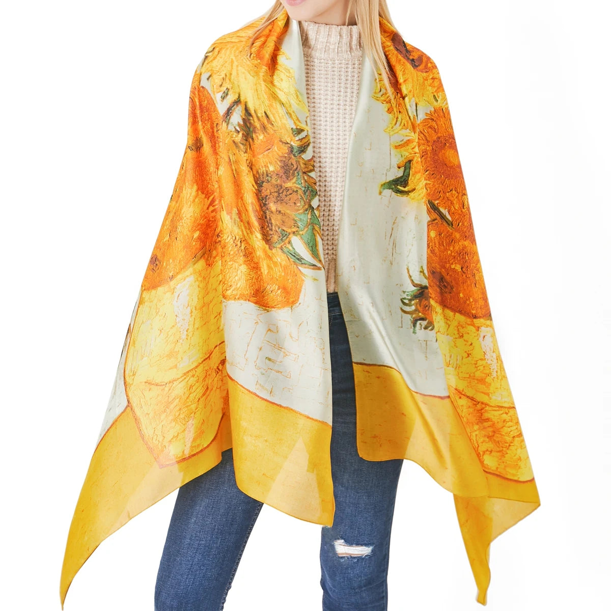 Designer Almond Blossoms Printed Silk Scarf Women Luxury Sun Protection Shawl Ladies Summer Beach Pareo Sarong Travel Wrap 180cm