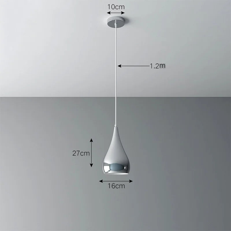 Nordic Plating Sliver Globe Ball Mirror Pendant Lights E27 Iron Hanging Lamp luxury Silver Brass Art Kitchen Hotel Pendant Lamp