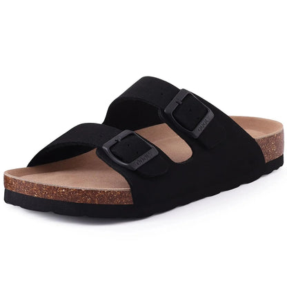 Evshine Men's Cow Suede Clogs with Arch Support Leather Mules Comfort Fashion Potato Shoe Women Cork Footbed Genuine Suede Clogs