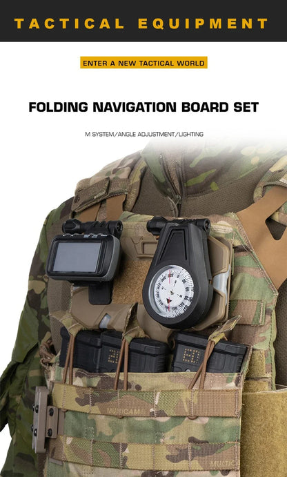 Tactical Militar Outdoor Survival Compass for MOLLE Mobile Phone Holder Navigation Board Foldable Admin Panel Hunting Vest Gear