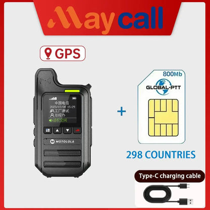 Motolola C65 4G LTE Digital Cluster POC Walkie Talkie Dual SIM Card 5000km Long Range 1500mAh Battery IPX-1 Water Resistant