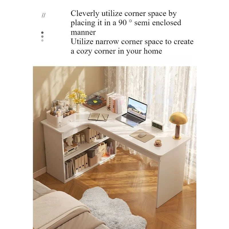 Corner Computer Desk Corner Desk Home Study Table Bedroom Girls Dresser Bookcase Integrated Desk