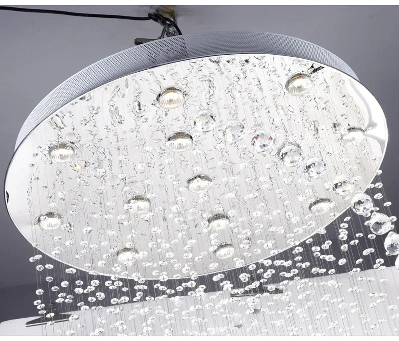 Spiral Crystal LED Ceiling Chandelier Light Bedroom Hall Living Room Suspension Lustre Corridor Staircase Hanging Lamp Fixture