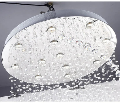 Spiral Crystal LED Ceiling Chandelier Light Bedroom Hall Living Room Suspension Lustre Corridor Staircase Hanging Lamp Fixture